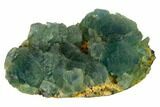 Stepped Green Fluorite Crystals on Quartz - China #163169-1